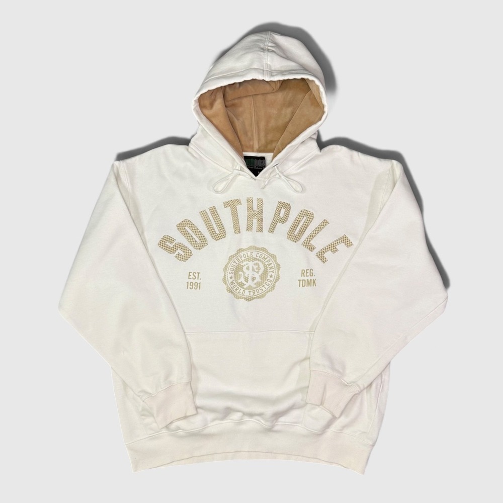 Vintage Y2K Southpole Hoodie - Men's - XL - Cream White